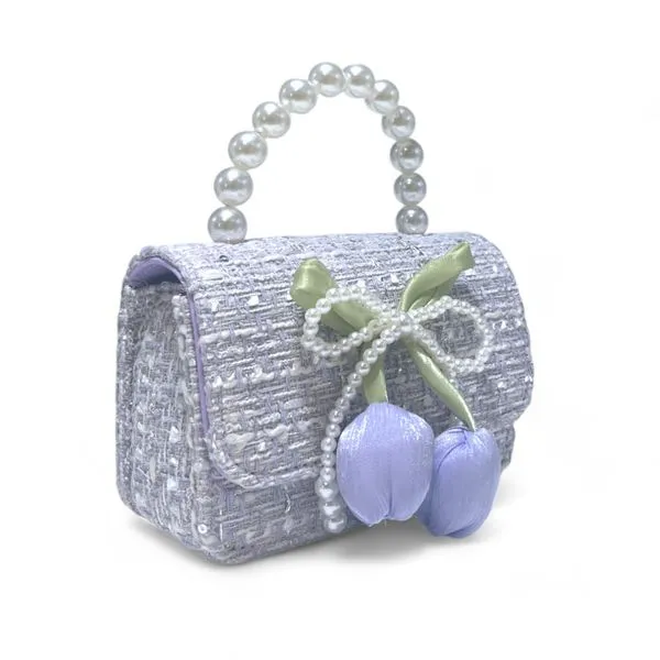 Lily & Bow Tweed Purse -purple