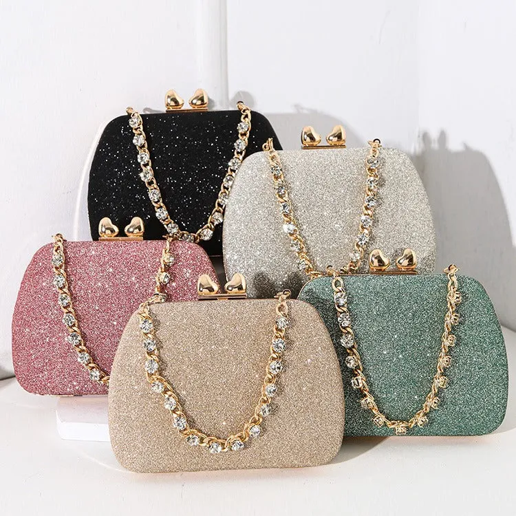 Little Love Water Diamond Chain Handheld Crossbody Small Square Bag