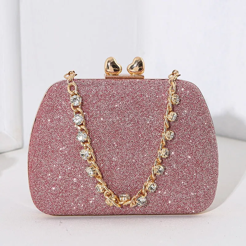 Little Love Water Diamond Chain Handheld Crossbody Small Square Bag