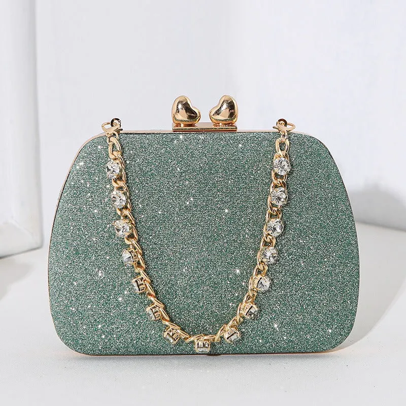 Little Love Water Diamond Chain Handheld Crossbody Small Square Bag