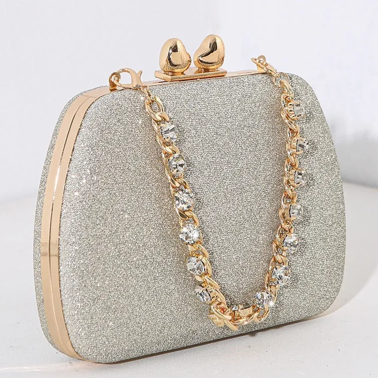 Little Love Water Diamond Chain Handheld Crossbody Small Square Bag