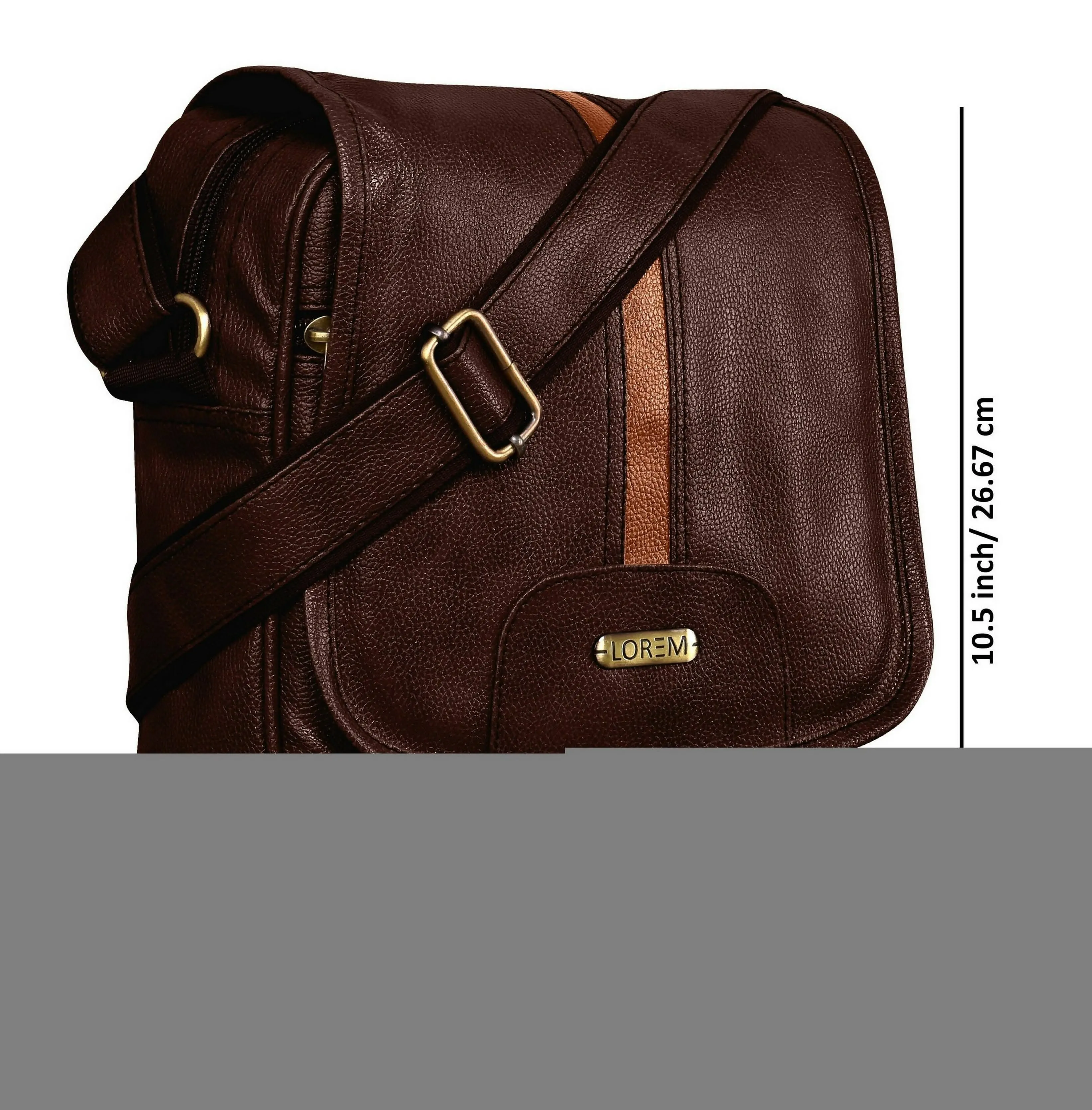 LOREM Brown Casual Faux Leather Cross Body Sling Bag For Men (SL05)