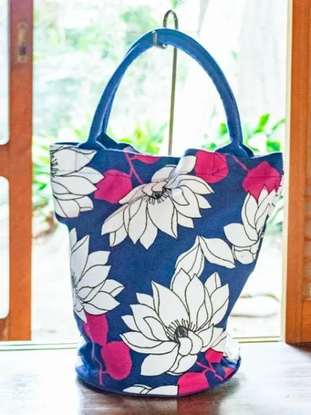 Lotus Bucket Tote Bag