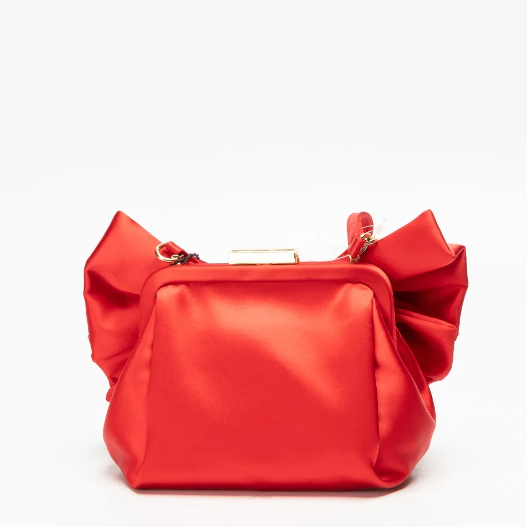 Love Moschino Red Satin Bow Crossbody Bag