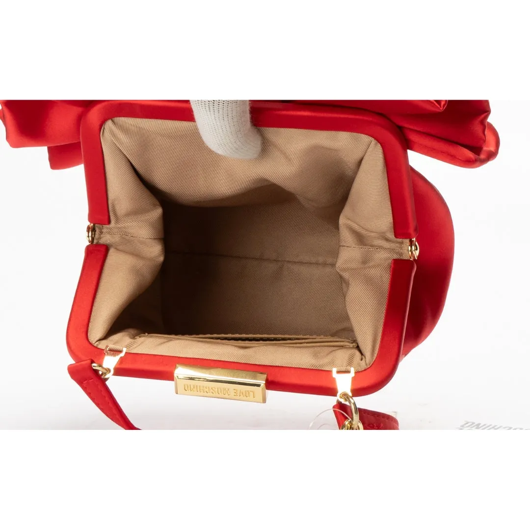 Love Moschino Red Satin Bow Crossbody Bag