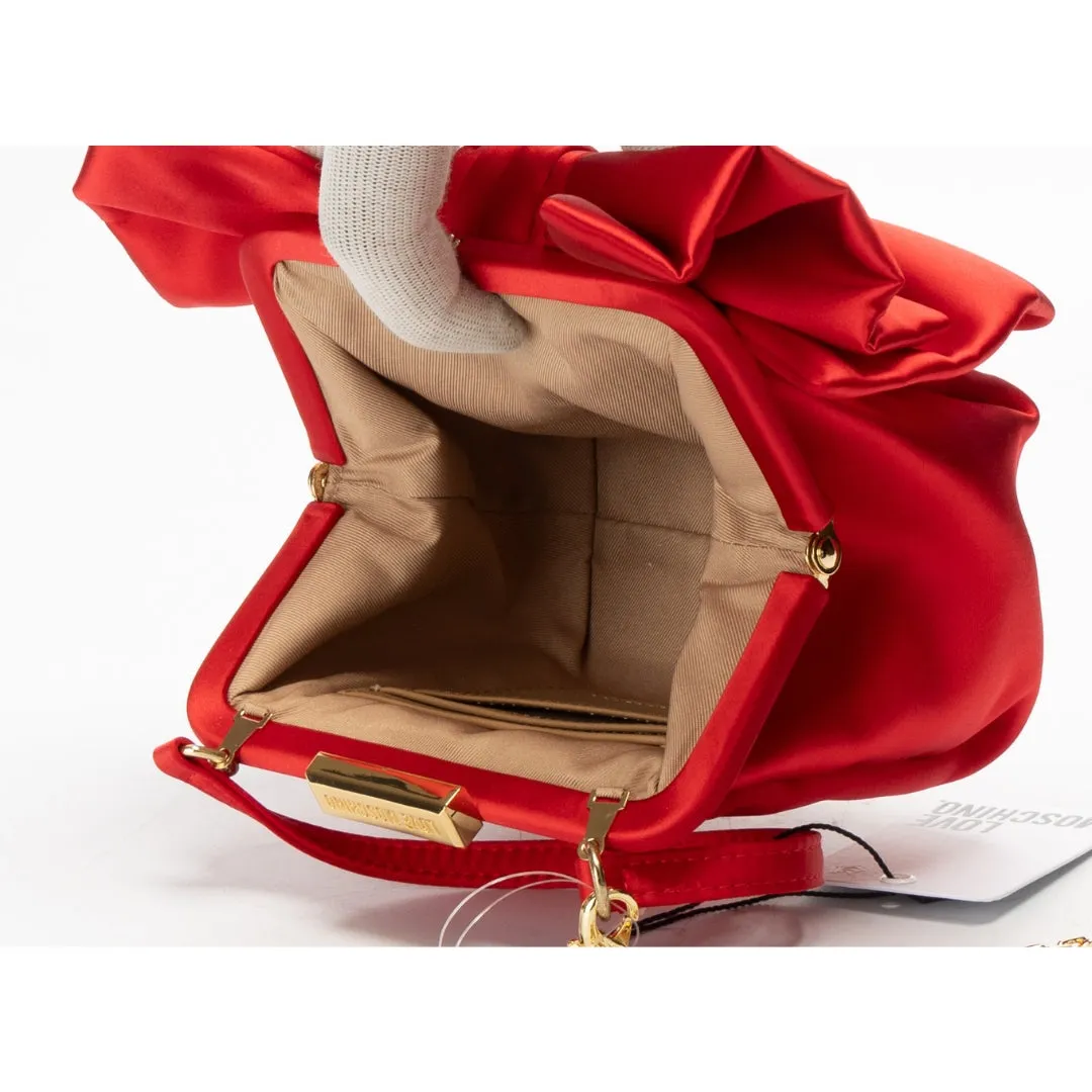 Love Moschino Red Satin Bow Crossbody Bag