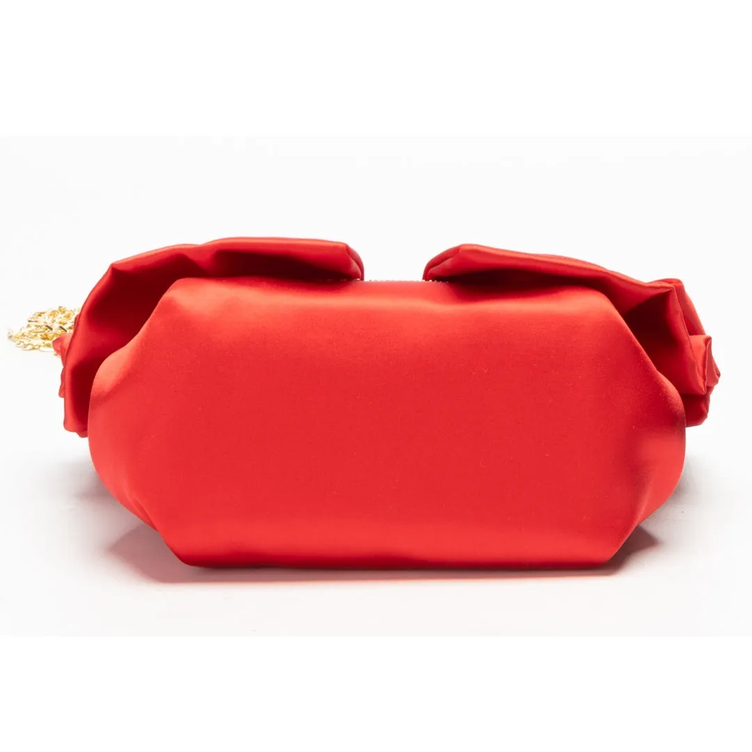 Love Moschino Red Satin Bow Crossbody Bag