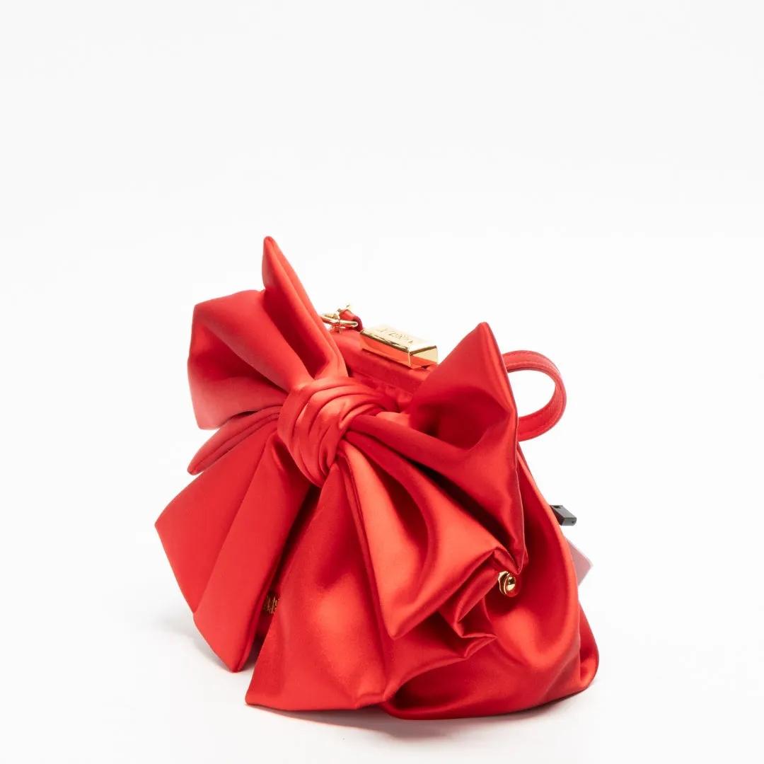 Love Moschino Red Satin Bow Crossbody Bag