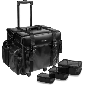 Makeup Artist Soft Rolling Trolley Cosmetic Case with Free Set of Mesh Bag