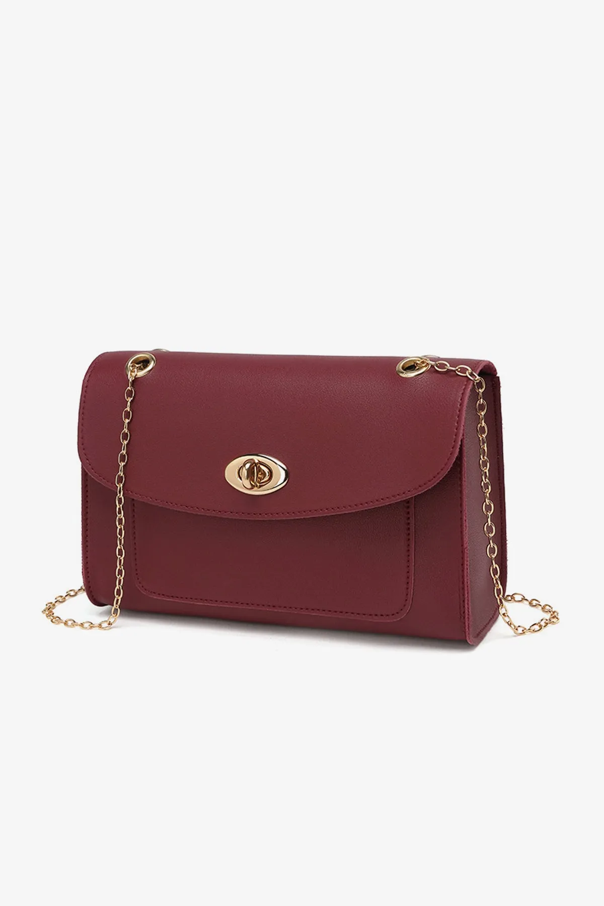 Maroon Chain Small Square Bag - S22 - WHB0043