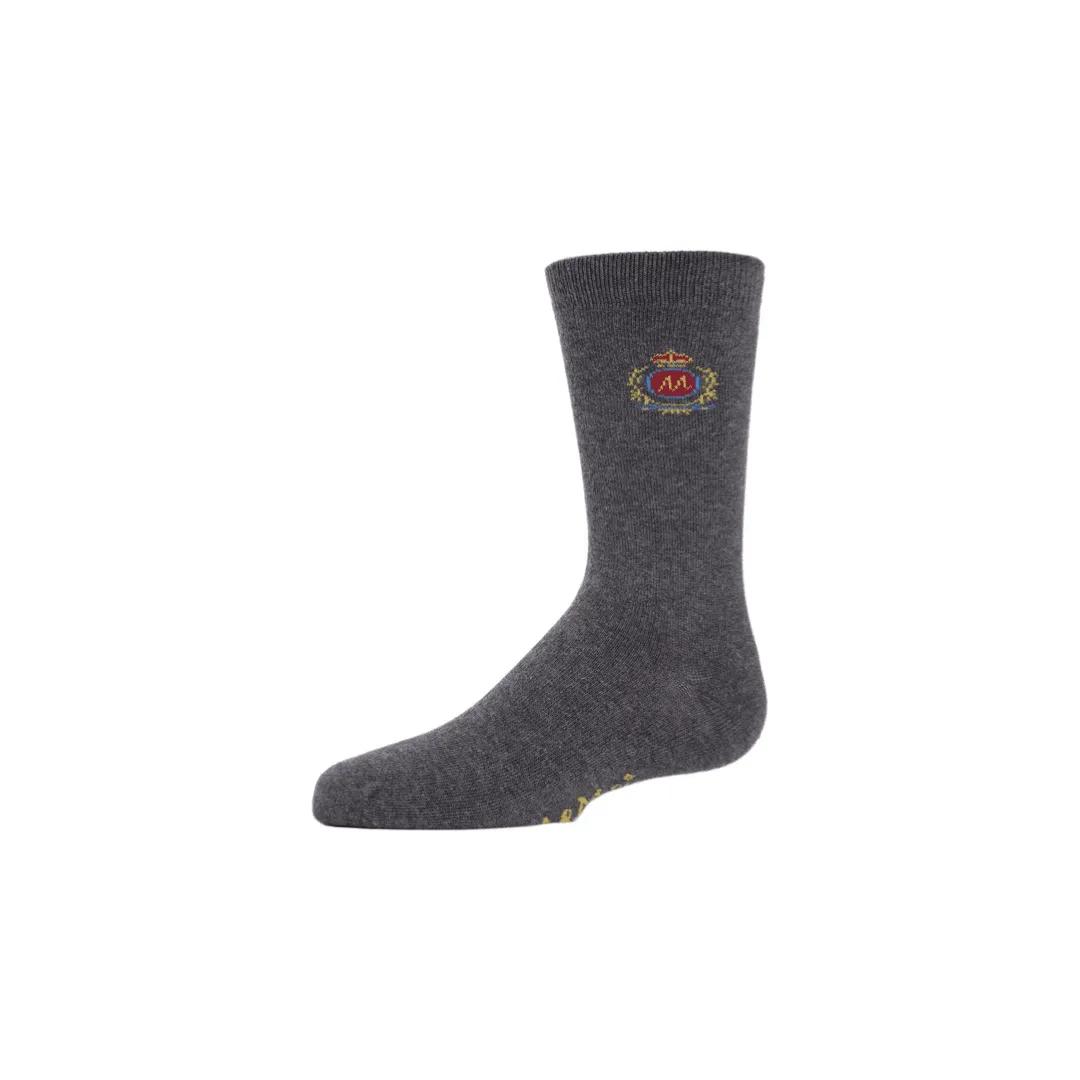 Memoi Sophisti-Crest Boys Cotton Blend Crew Socks