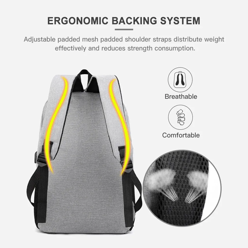 Men Women 3pcs Backpack Set Laptop Backpack Shoulder Bag Small Pocket for Outdoor Camping Travel Work Fits Up to 15.6inches