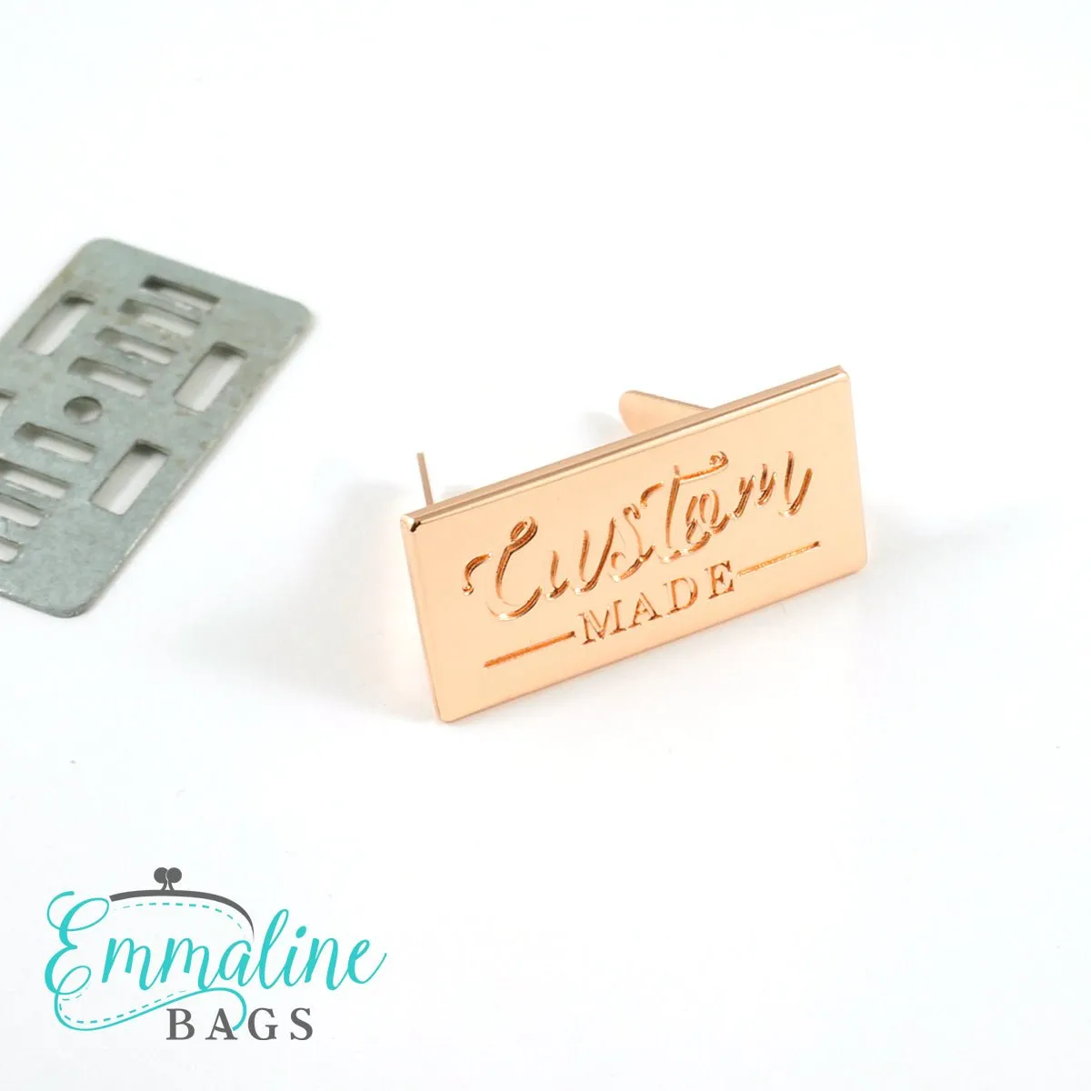 Metal Bag Label: "Custom Made" - Large