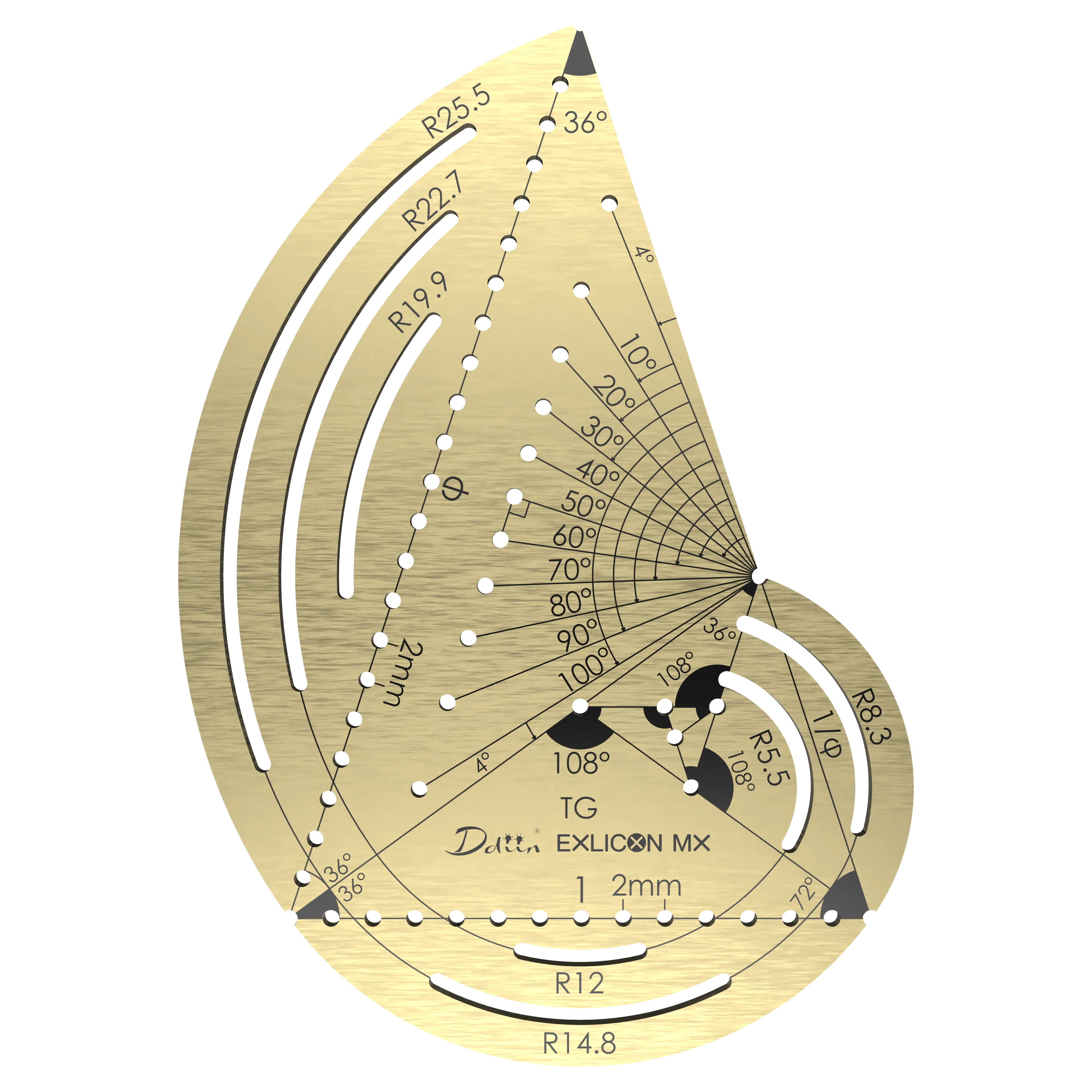 Mini TG Brass Disc draw golden ratio tool