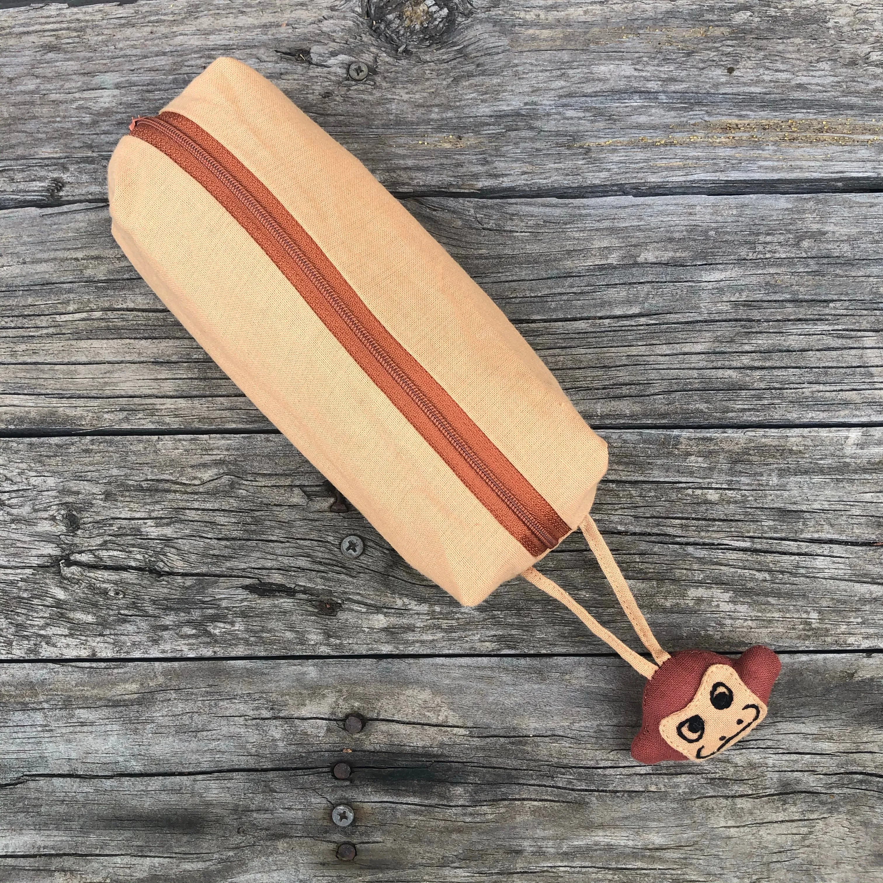 Monkey Round Pencil Case