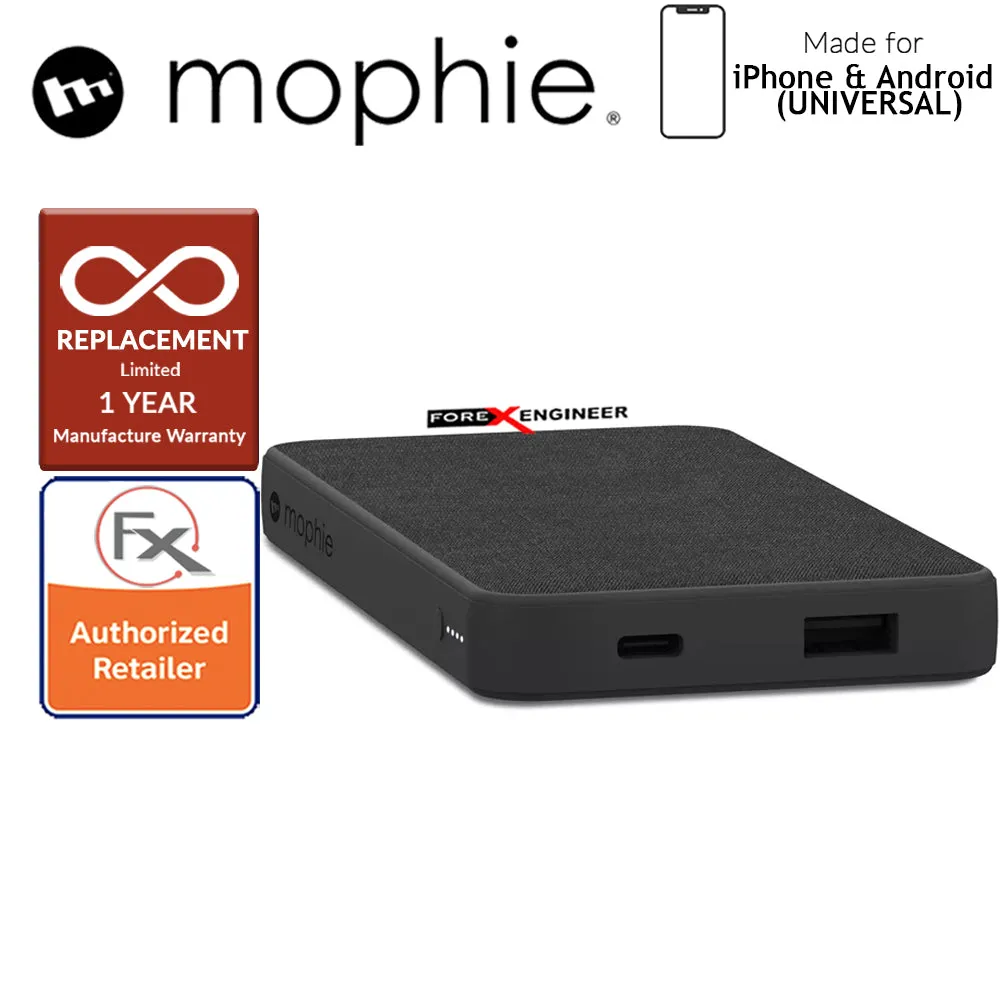 Mophie Powerstation 10,000mAh Power Bank for Smartphones, Tablets & USB Devices (Fabric Design) - Black