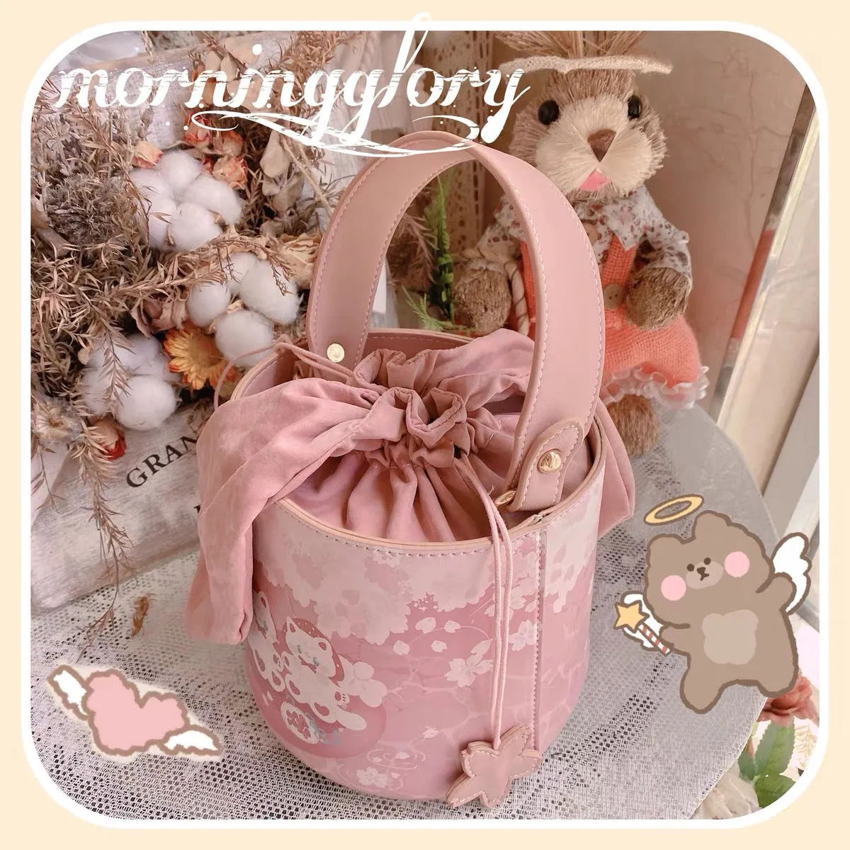 morning glory bucket bag crossbody