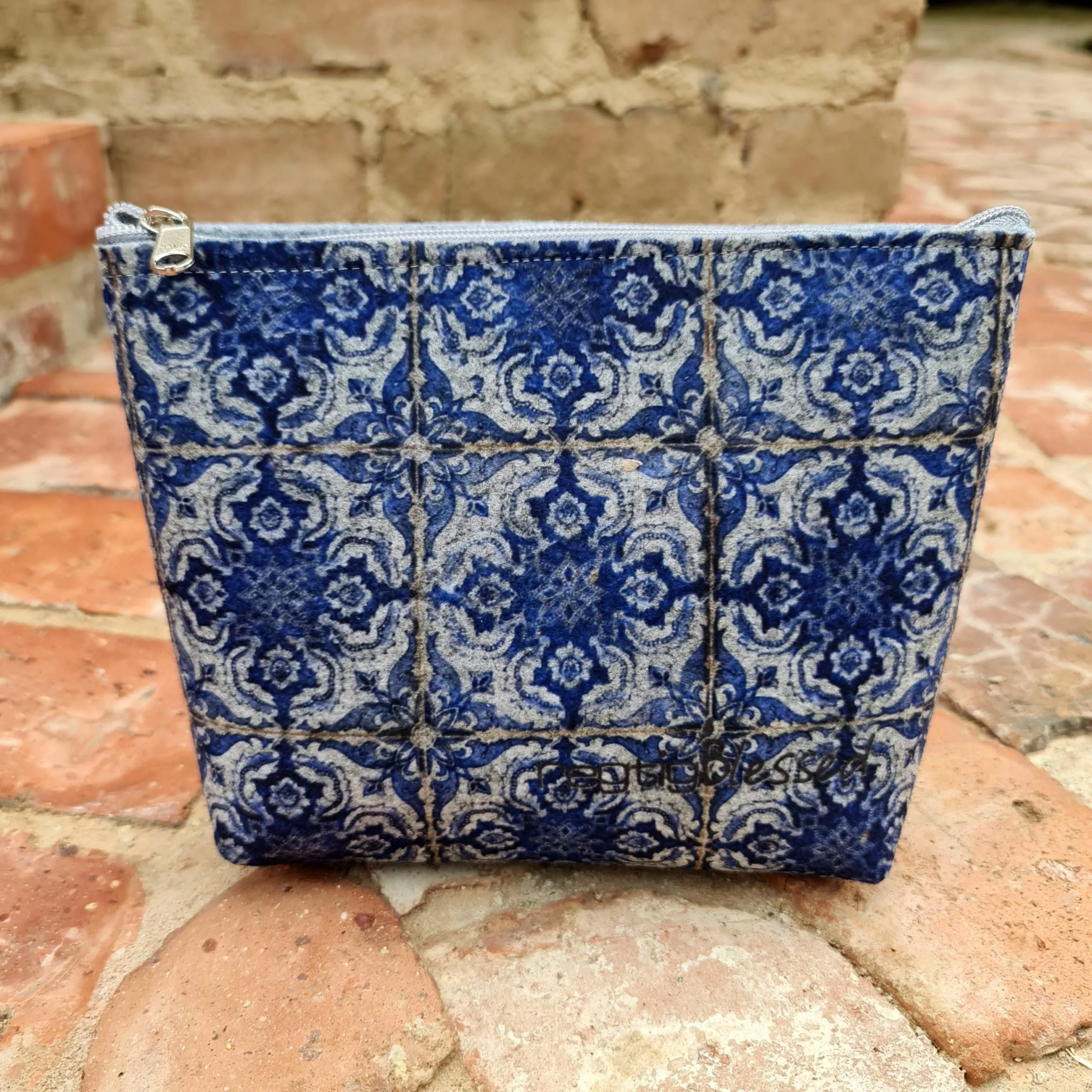 Moroccan Tile - Recycled Felt Cosmetic Bag