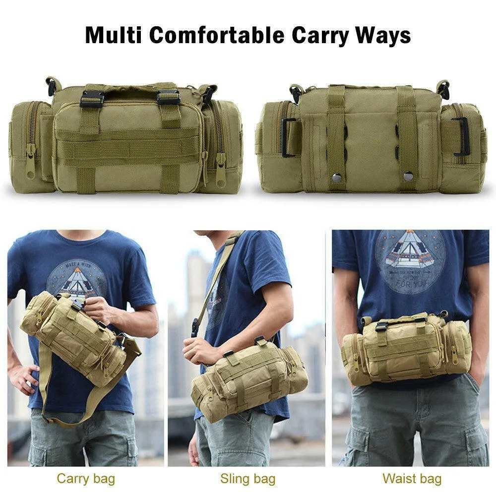 Multi-functional Waist Pack Bike Front Handle Bag Fishing Tackle Sling Bag Photography Training Utility Shoulder Backpack