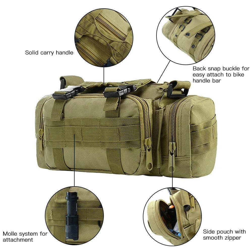 Multi-functional Waist Pack Bike Front Handle Bag Fishing Tackle Sling Bag Photography Training Utility Shoulder Backpack