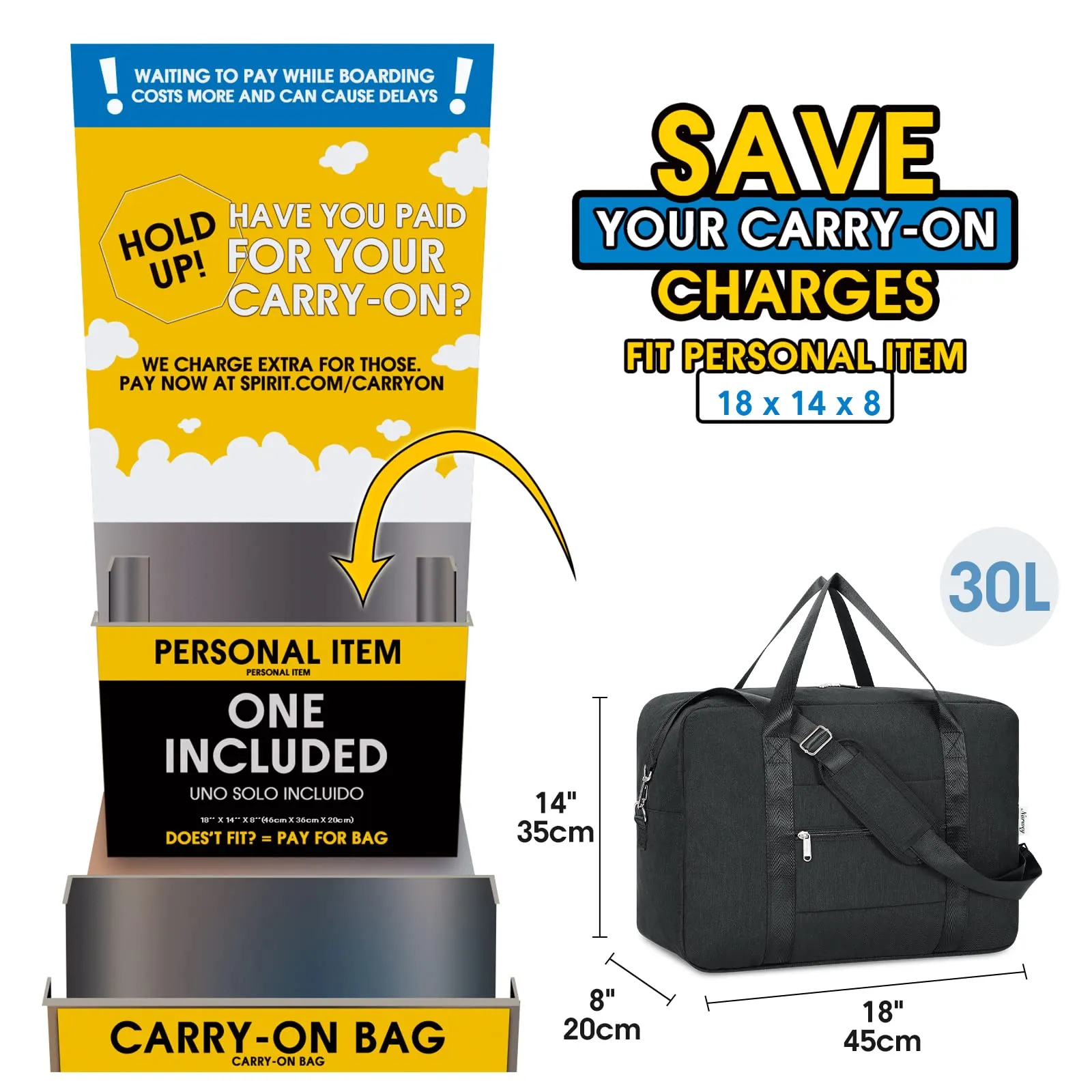 Narwey Airlines Approved Carry on Duffel Bag