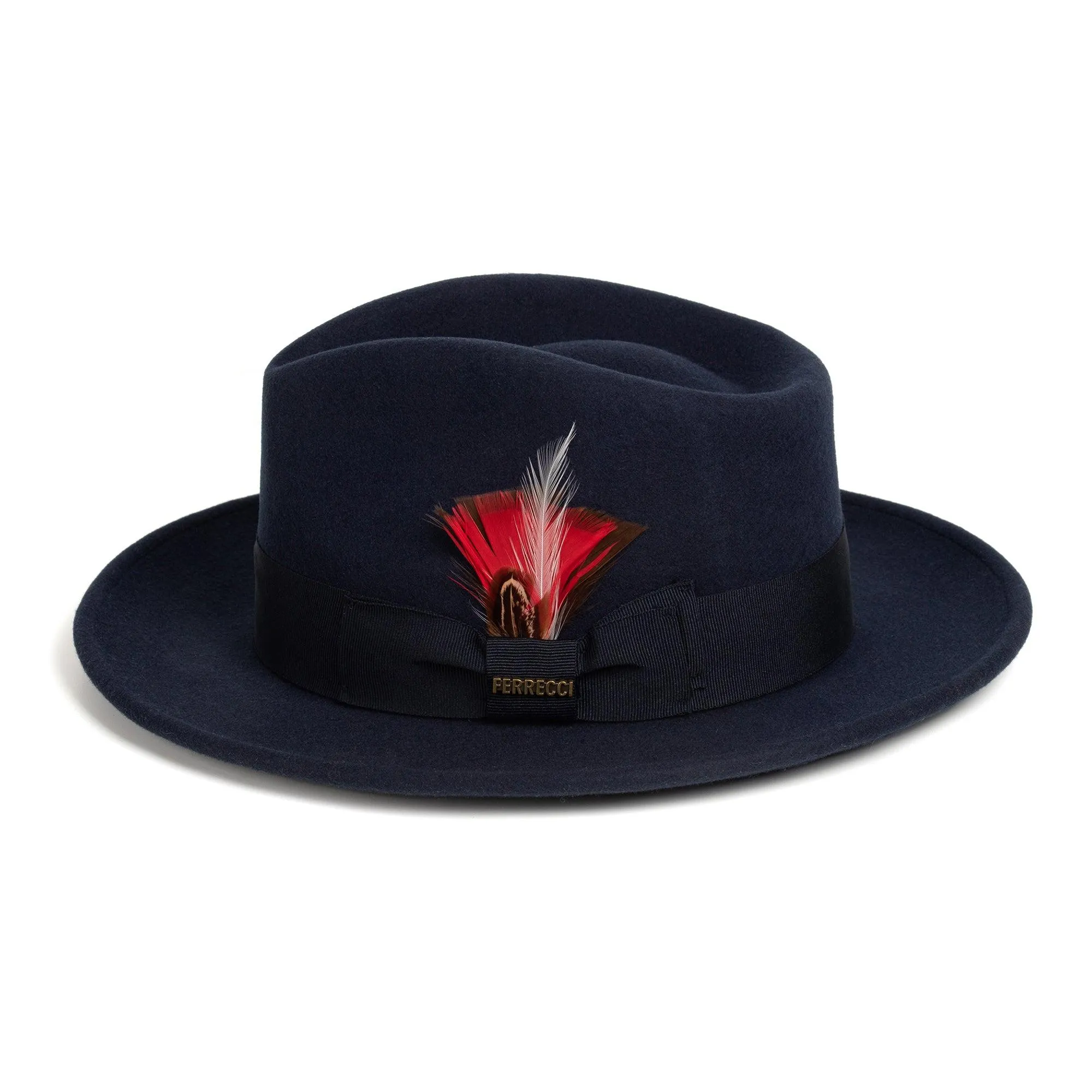 Navy Blue Fedora 100% Australian Wool Crushable Hat