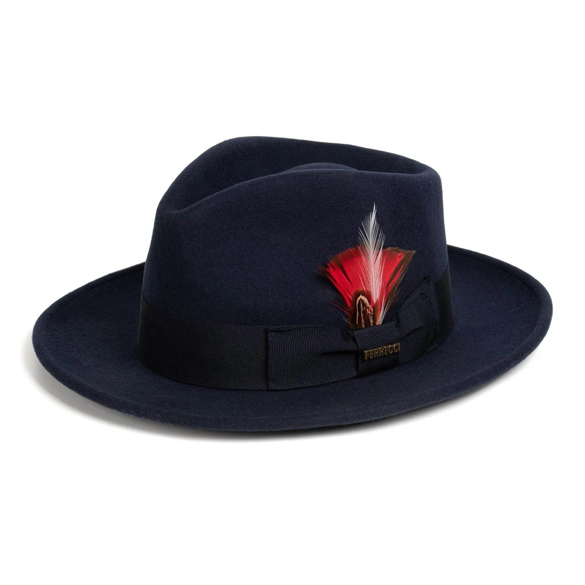 Navy Blue Fedora 100% Australian Wool Crushable Hat