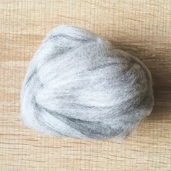 Needle felted supplies wool felting Gray wool Roving for felting short fabric