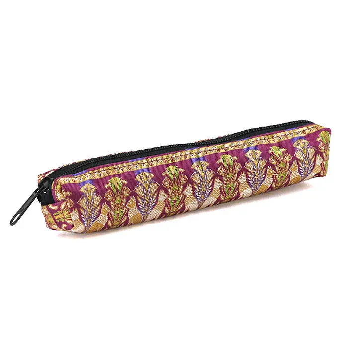 Nishijin-ori Pencil Case - Egyptian Cat / Mauve - ,  Made in Kyoto, Japan,  Japanese traditional craft pen case