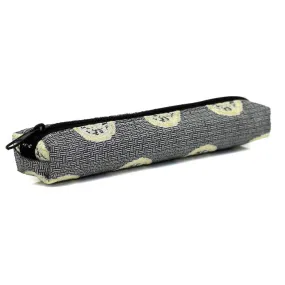 Nishijin-ori Pencil Case - Ring Pattern / Grey - ,  Made in Kyoto, Japan,  Japanese traditional craft pen case