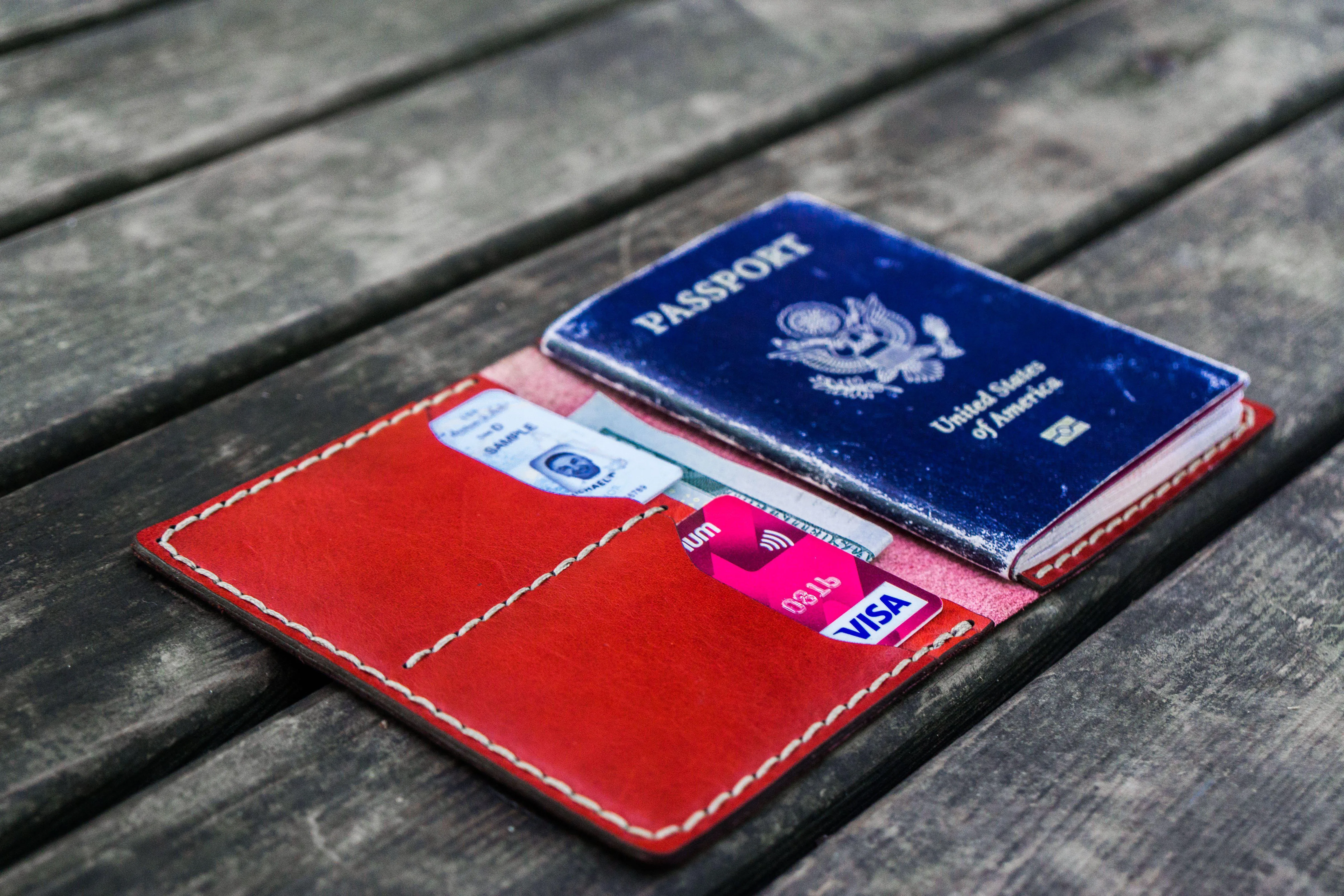 No.06 Leather Passport Holder - Red 2