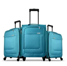 OPTIMA Prion Softside Expandable Roller Luggage, T.Blue, 3-Piece Set (20/24/28)