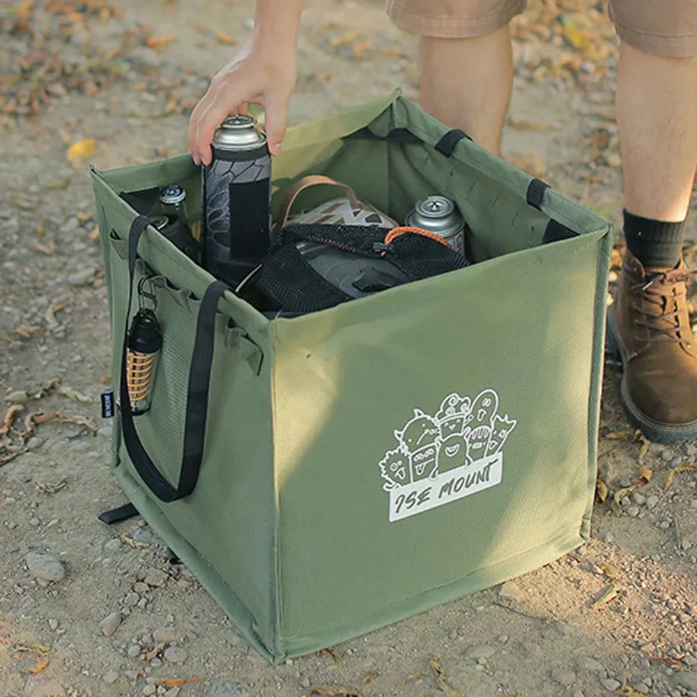 Outdoor Multifunctional Storage Bag Folding Canvas Handbag Camping Hiking Garbage Bin Large Capacity Picnic Storage Bag