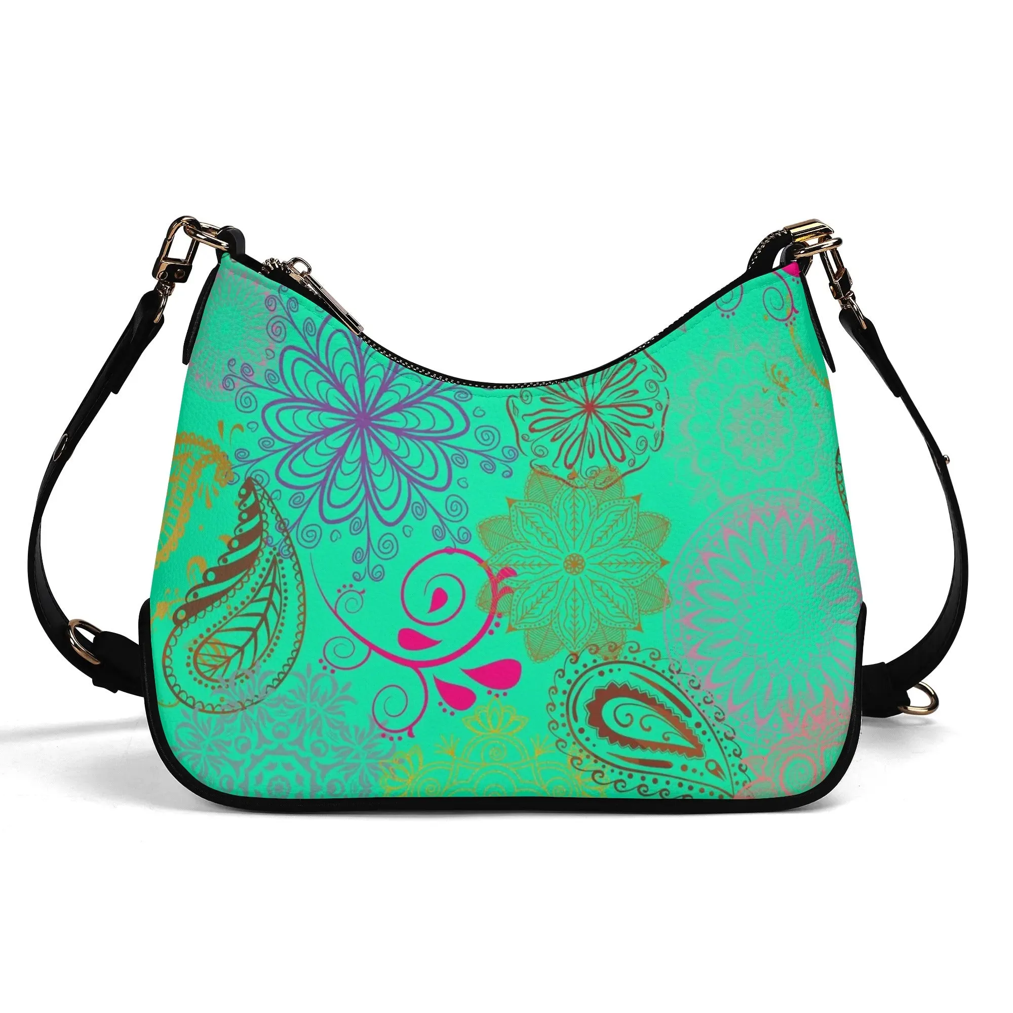 Paisley Mist Lady PU Cross-body Bag With Chain Decoration