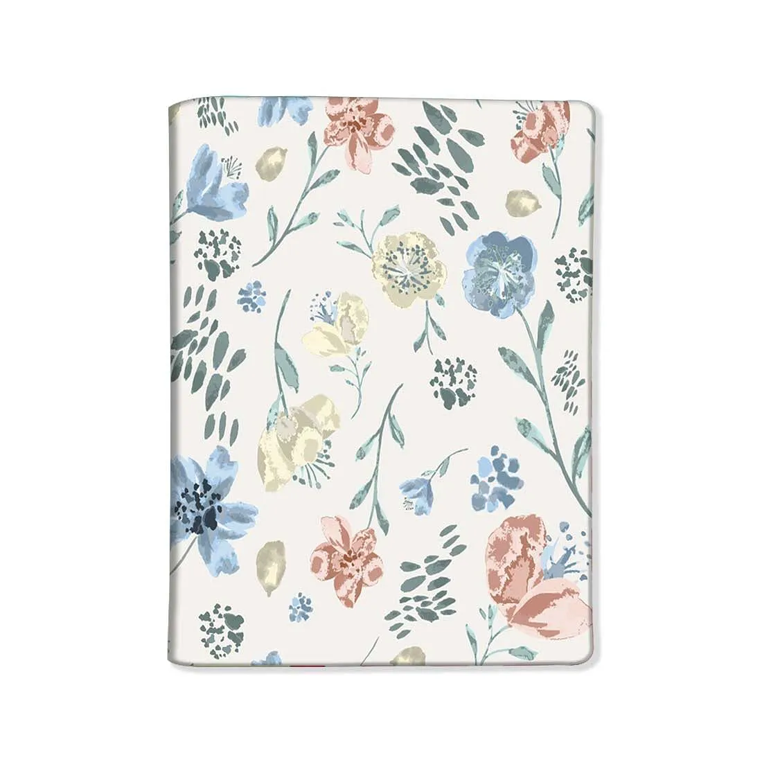 Passport Cover Holder Travel Wallet Case - Cute Blue Baby Flowers