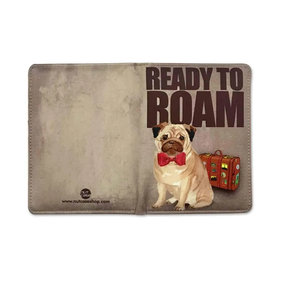 Passport Holder Leather Travel Wallet Organizer - Hipster Pug