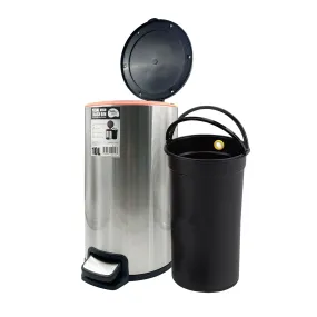 Pedal Trash Bin / Waste Bin / Dustbin 10L (Stainless Steel/White/Black)