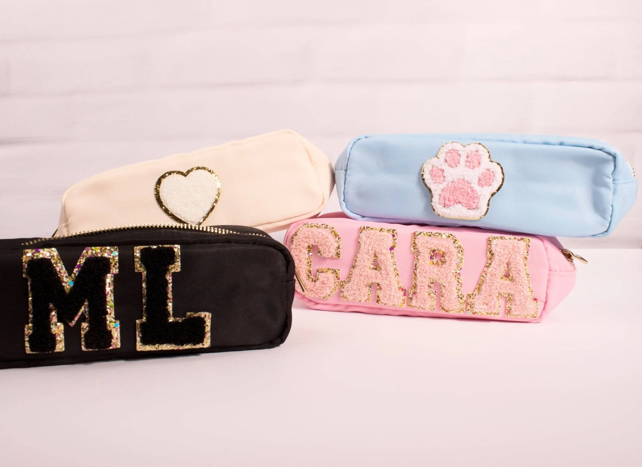 Personalised Pencil Case with Glitter or Pearl Letters