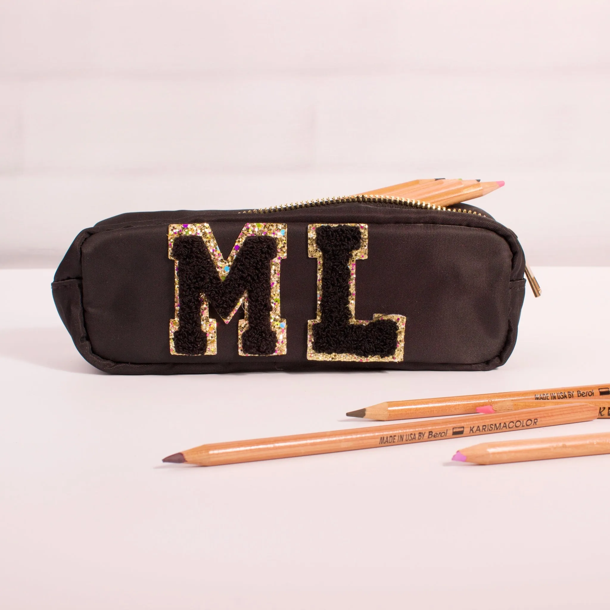 Personalised Pencil Case with Glitter or Pearl Letters