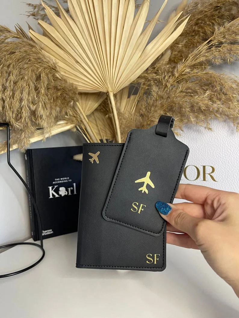 Personalised Travel Set: Custom Passport Holder and Luggage Tag