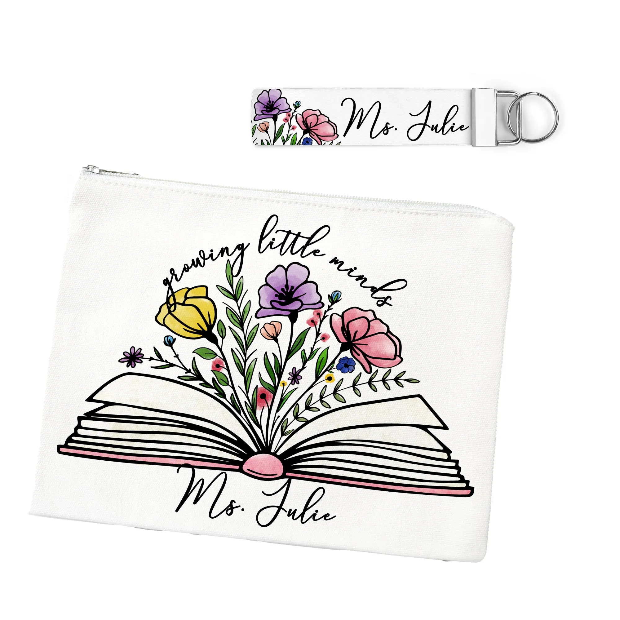 Personalized Growing Little Minds Zipper Bag