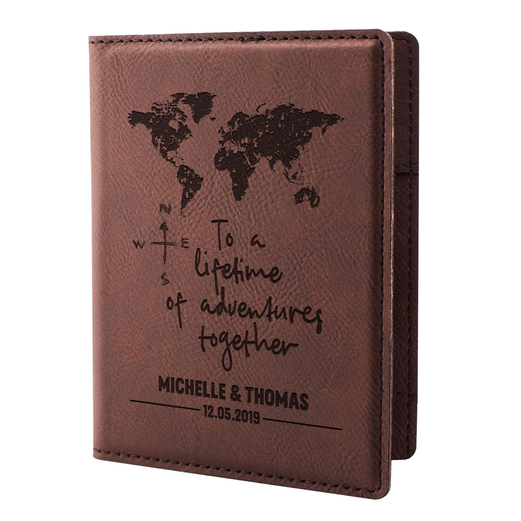 Personalized Passport Holder - Custom Leather Passsport - Gift for Couple