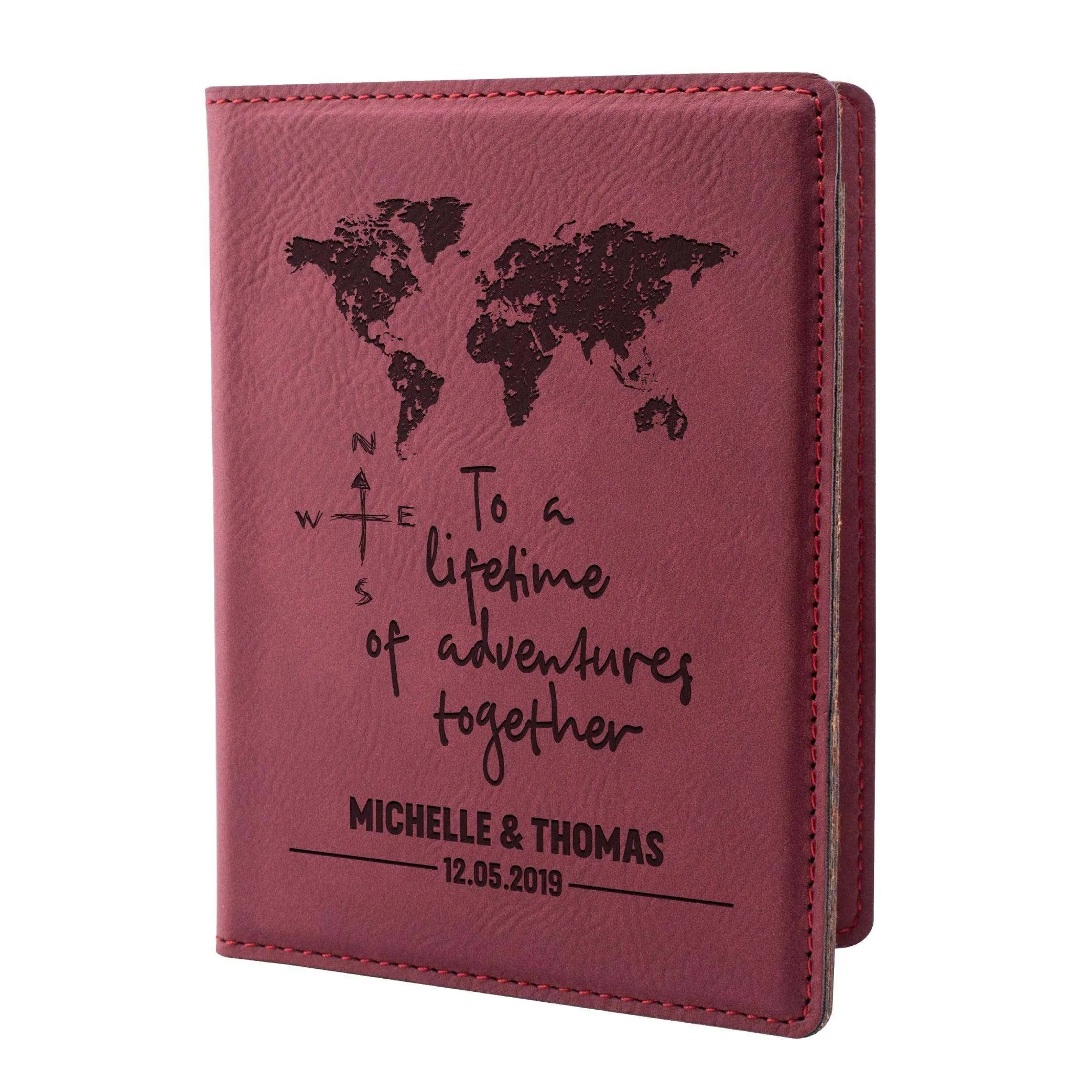 Personalized Passport Holder - Custom Leather Passsport - Gift for Couple