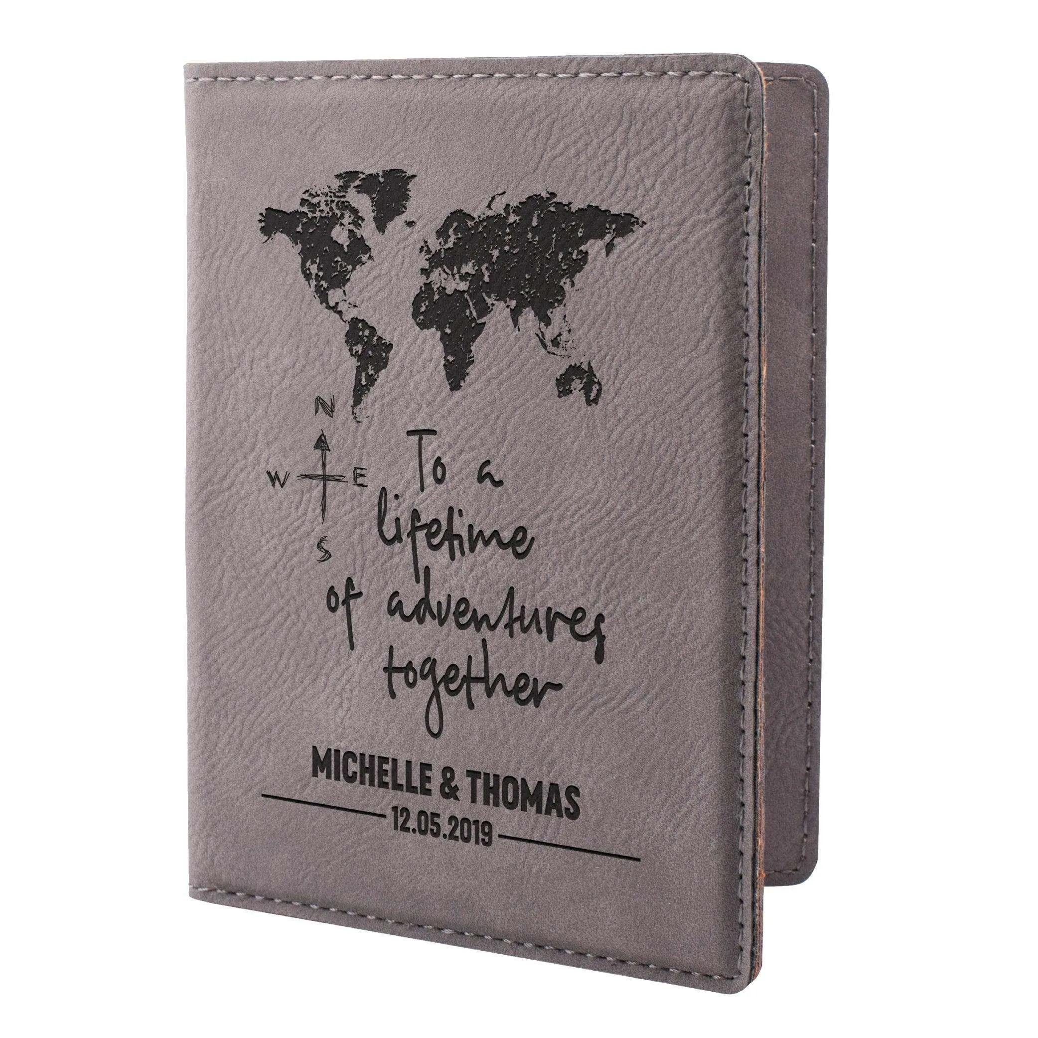 Personalized Passport Holder - Custom Leather Passsport - Gift for Couple