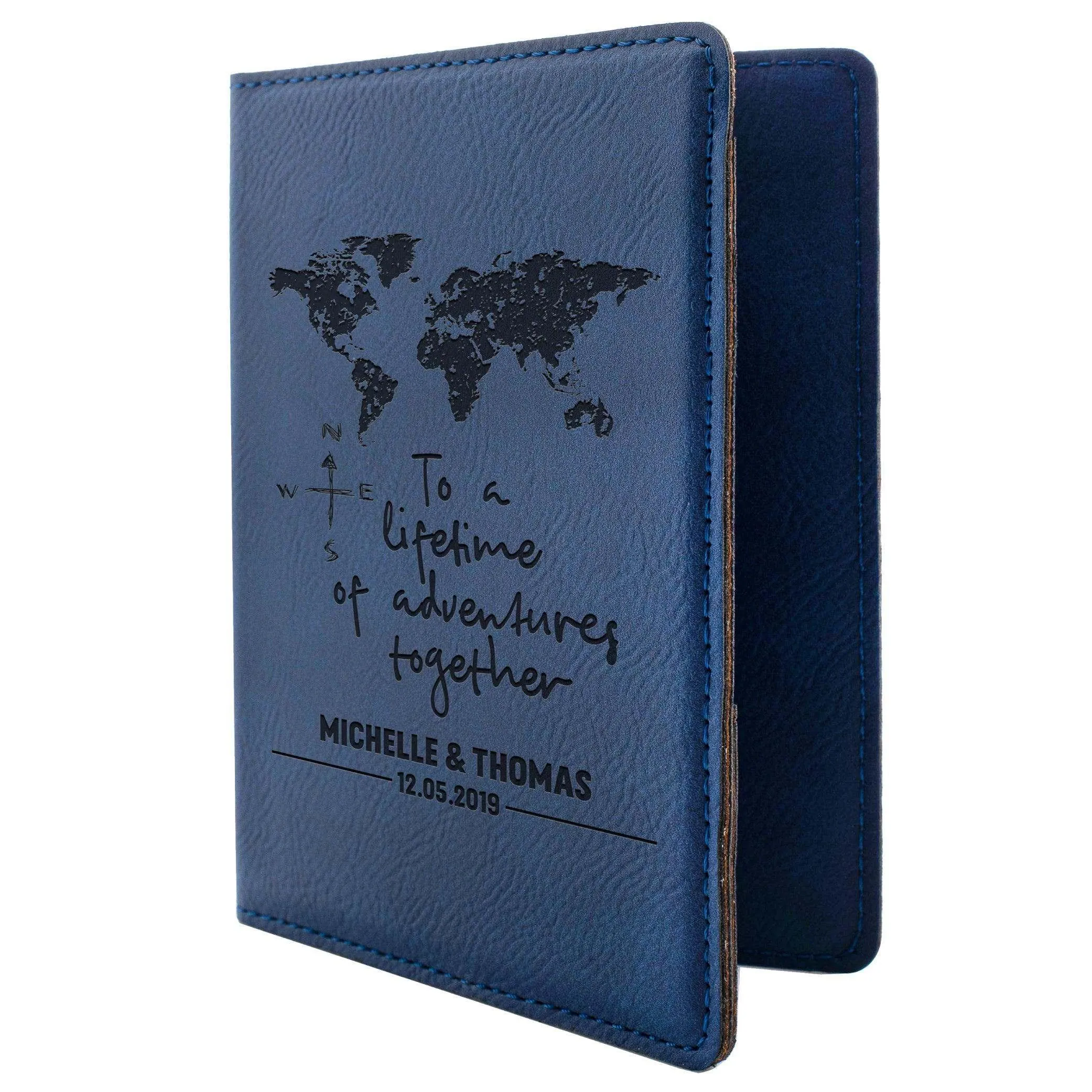 Personalized Passport Holder - Custom Leather Passsport - Gift for Couple