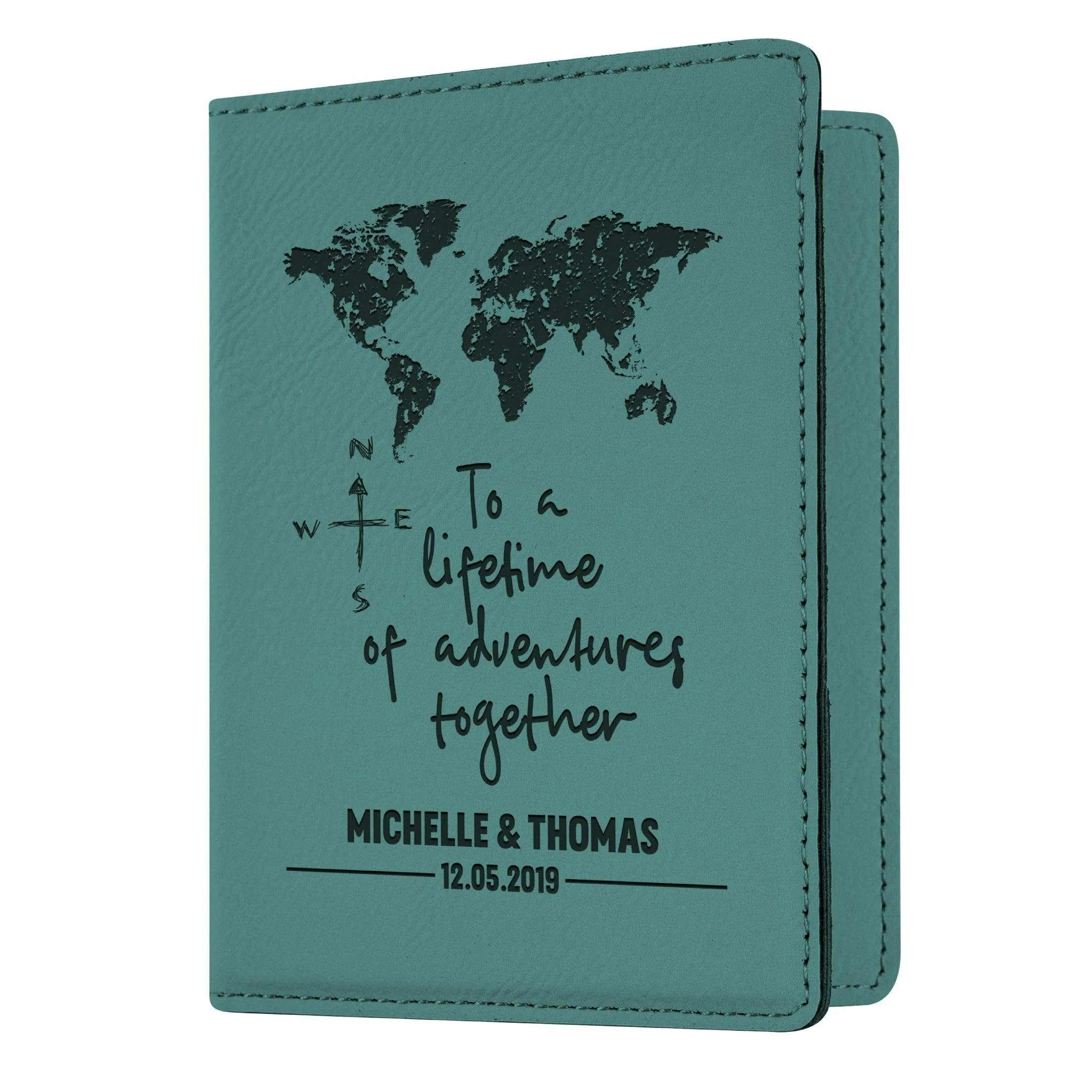 Personalized Passport Holder - Custom Leather Passsport - Gift for Couple