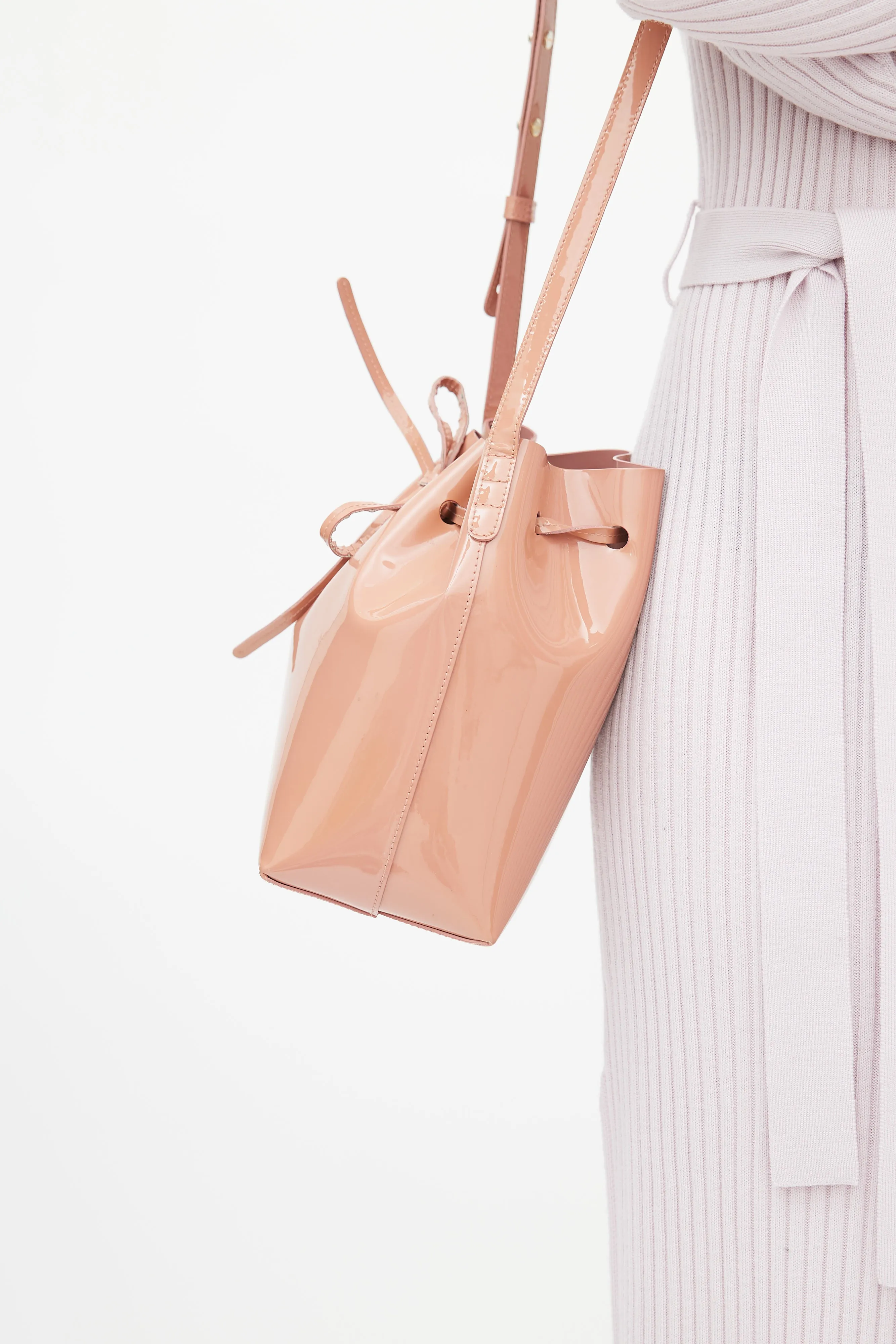 Pink Patent Leather Bucket Bag