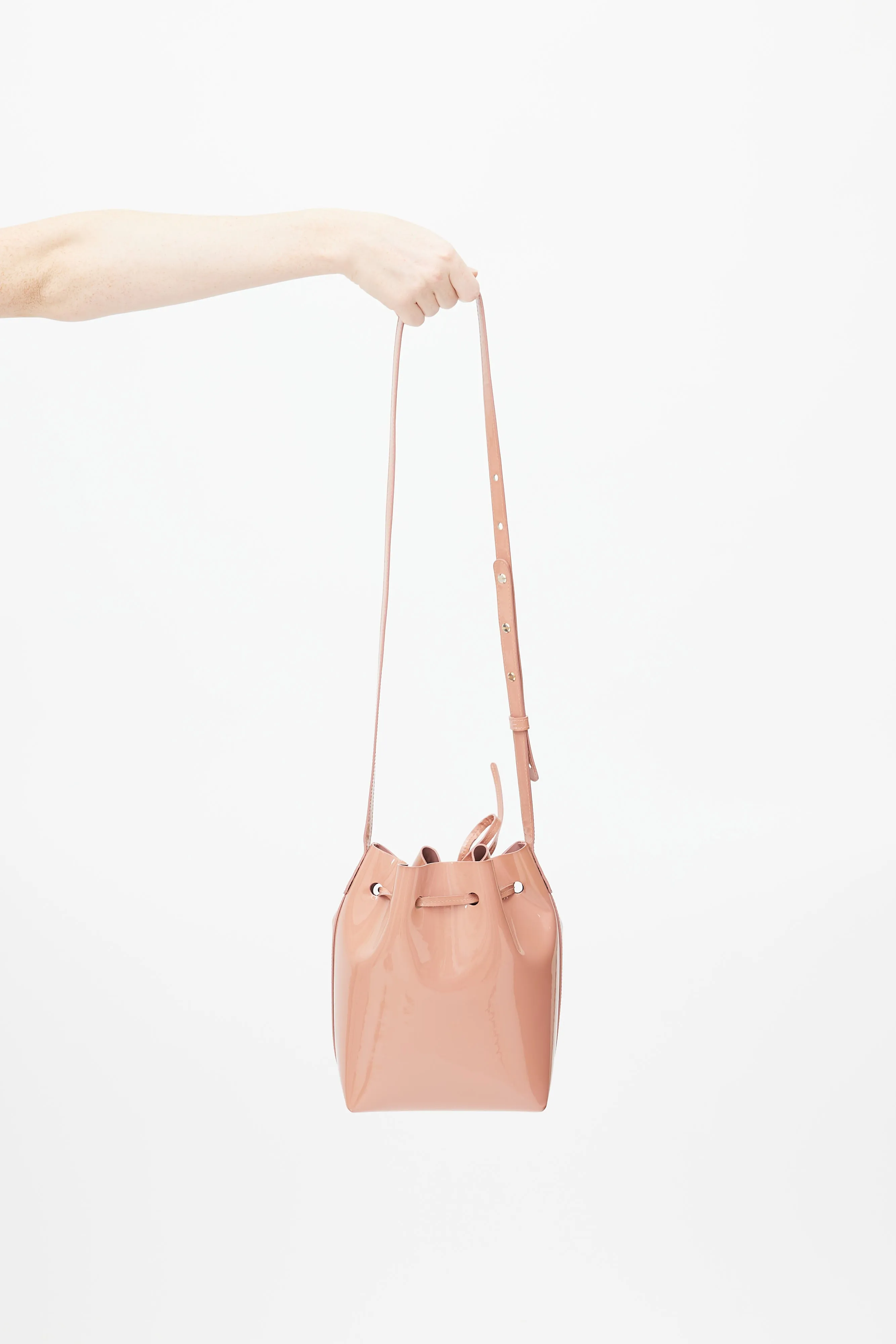 Pink Patent Leather Bucket Bag