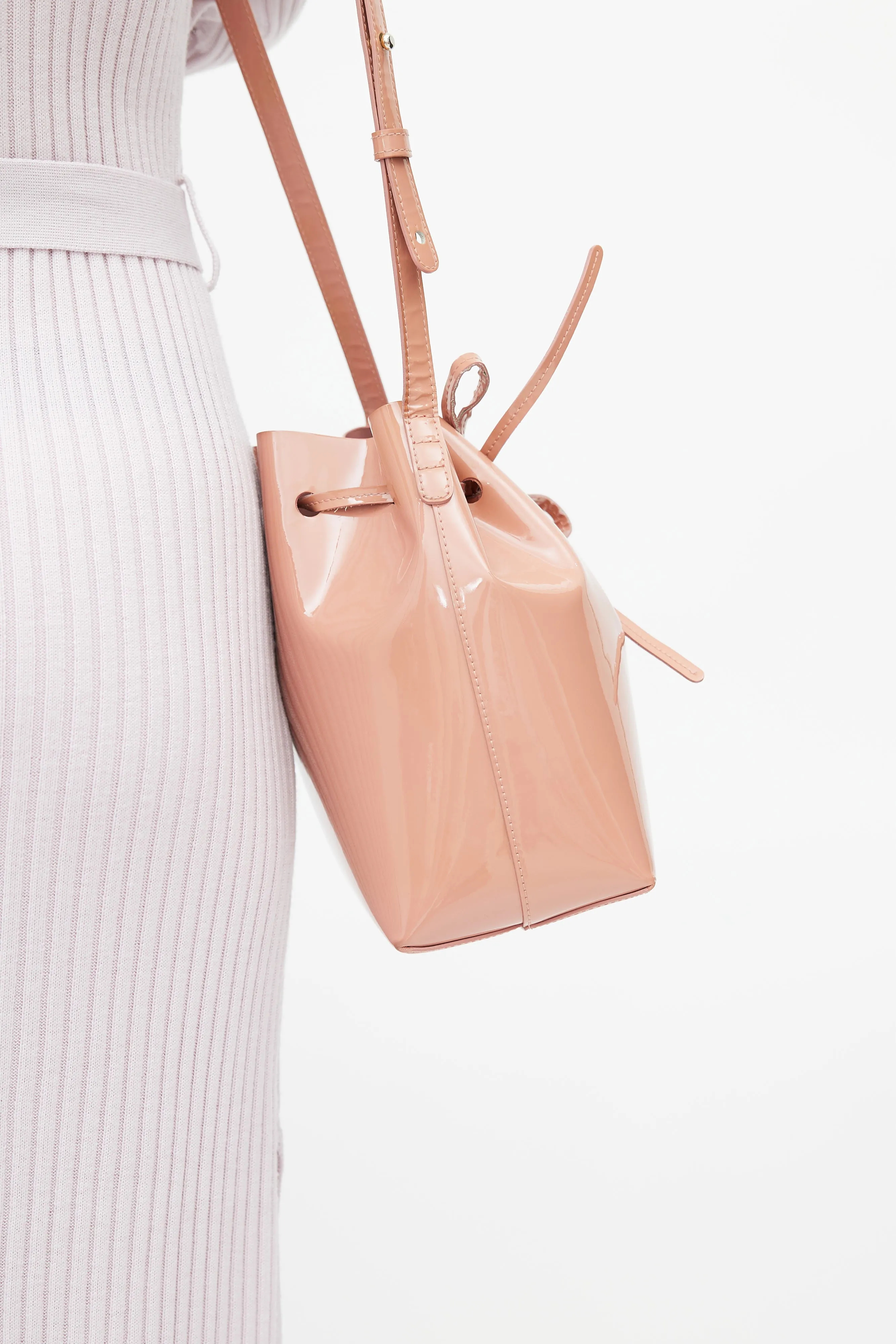 Pink Patent Leather Bucket Bag