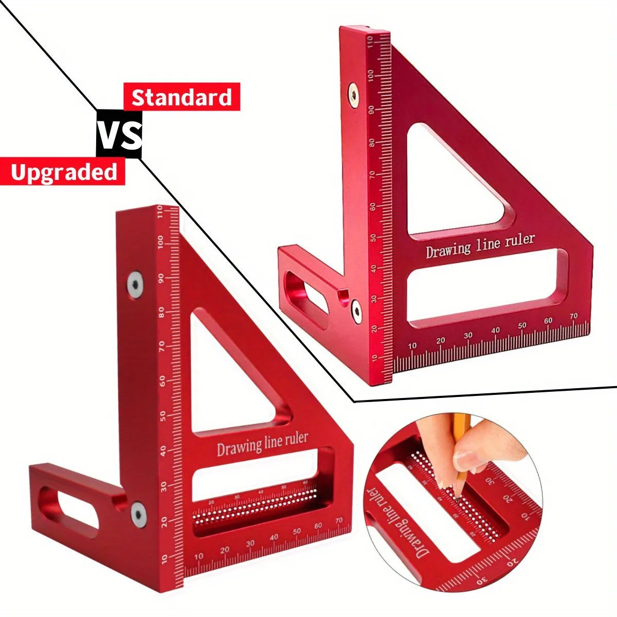 Premium Precision Miter Triangle Ruler with Angle Layout for Woodworking